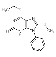 6-ethylsulfanyl-8-methylsulfanyl-9-phenyl-3H-purin-2-one结构式
