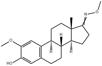3-Hydroxy-2-methoxy-1,3,5(10)-estratrien-17-one O-methyl oxime structure