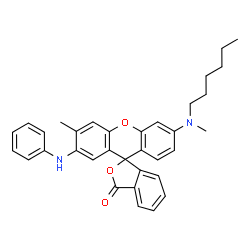 6'-[Methyl(hexyl)amino]-3'-methyl-2'-(phenylamino)spiro[isobenzofuran-1(3H),9'-[9H]xanthen]-3-one structure