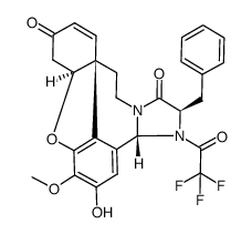 (4aS,8aS,13R,14aR)-13-benzyl-2-hydroxy-3-methoxy-14-(2,2,2-trifluoroacetyl)-4a,5,9,10,14,14a-hexahydro-6H-benzo[2,3]benzofuro[4,3-cd]imidazo[1,2-a]azepine-6,12(13H)-dione Structure