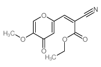 2-Propenoicacid, 2-cyano-3-(5-methoxy-4-oxo-4H-pyran-2-yl)-, ethyl ester结构式