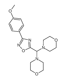 5-(di-morpholin-4-yl-methyl)-3-(4-methoxy-phenyl)-[1,2,4]oxadiazole结构式