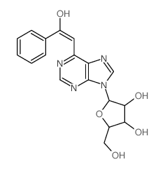 Benzenemethanol, a-[(9-b-D-ribofuranosyl-9H-purin-6-yl)methylene]- structure