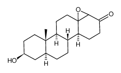 (-)-13,17a-epoxy-3β-hydroxy-D-homo-18-nor-5α-androstan-17-one结构式
