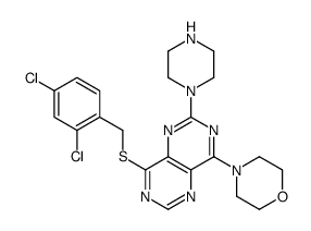 4-[8-[(2,4-dichlorophenyl)methylsulfanyl]-2-piperazin-1-ylpyrimido[5,4-d]pyrimidin-4-yl]morpholine Structure