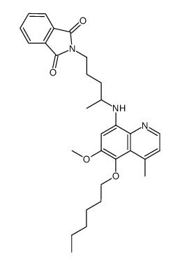 5-(hexyloxy)-6-methoxy-4-methyl-8-[(1-methyl-4-phthalimidobutyl)amino]quinoline结构式
