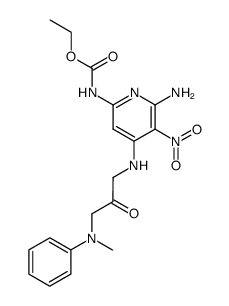 ethyl 6-amino-4-[[3-(N-methyl-N-phenylamino)-2-oxopropyl]amino]-5-nitro-2-pyridinecarbamate结构式