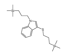 trimethyl-[3-[1-(3-trimethylsilylpropyl)indol-3-yl]sulfanylpropyl]silane Structure