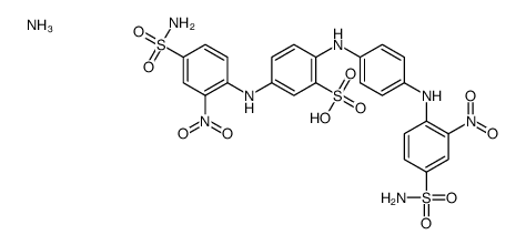 ammonium 5-[[2-nitro-4-sulphamoylphenyl]amino]-2-[[4-[[2-nitro-4-sulphamoylphenyl]amino]phenyl]amino]benzenesulphonate structure