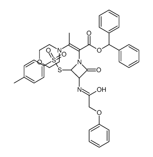 benzhydryl alpha-(1-morpholinoethylidene)-4-oxo-3-[(phenoxyacetyl)amino]-2-[[(p-tolyl)sulphonyl]thio]azetidine-1-acetate picture