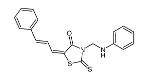 4-Thiazolidinone, 3-((phenylamino)methyl)-5-(3-phenyl-2-propenylidene)-2-thioxo-结构式