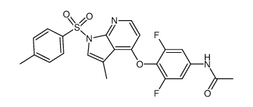 N-[4-({3-methyl-1-[(4-methylphenyl)sulfonyl]-1H-pyrrolo[2,3-b]pyridin-4-yl}oxy)-3,5-difluorophenyl]acetamide结构式