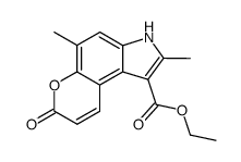 1-carbethoxy-3,7-dihydro-2,5-dimethylpyrano<3,2-e>indol-7-one结构式