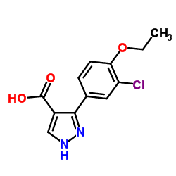 3-(3-Chloro-4-ethoxyphenyl)-1H-pyrazole-4-carboxylic acid结构式