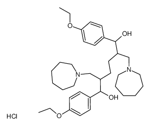 2,5-Bis-azepan-1-ylmethyl-1,6-bis-(4-ethoxy-phenyl)-hexane-1,6-diol; hydrochloride结构式