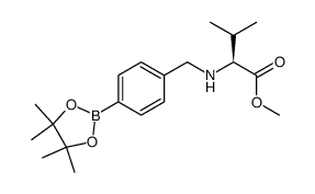 (S)-methyl 3-methyl-2-(4-(4,4,5,5-tetramethyl-1,3,2-dioxaborolan-2-yl)benzylamino)butanoate结构式