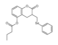 Butyric acid 2-oxo-3-phenylselanylmethyl-chroman-5-yl ester Structure