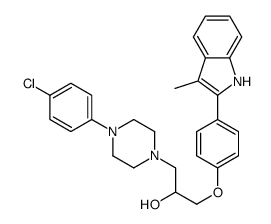 1-[4-(4-chlorophenyl)piperazin-1-yl]-3-[4-(3-methyl-1H-indol-2-yl)phenoxy]propan-2-ol结构式