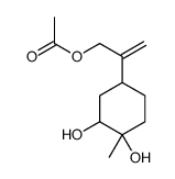 2-(3,4-dihydroxy-4-methylcyclohexyl)prop-2-enyl acetate结构式