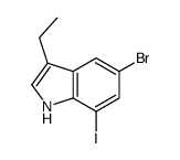 5-bromo-3-ethyl-7-iodo-1H-indole Structure