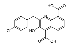 2-[(4-chlorophenyl)methyl]-3-hydroxyquinoline-4,8-dicarboxylic acid结构式