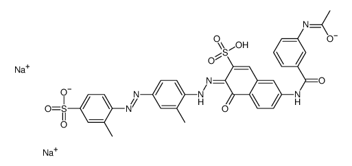 7-[[3-(acetamido)benzoyl]amino]-4-hydroxy-3-[[2-methyl-4-[(2-methyl-4-sulphophenyl)azo]phenyl]azo]naphthalene-2-sulphonic acid, sodium salt Structure