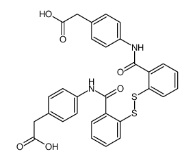 2-[4-[[2-[[2-[[4-(carboxymethyl)phenyl]carbamoyl]phenyl]disulfanyl]benzoyl]amino]phenyl]acetic acid Structure
