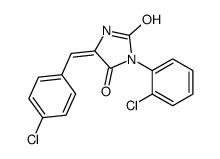 (5E)-3-(2-chlorophenyl)-5-[(4-chlorophenyl)methylidene]imidazolidine-2,4-dione结构式