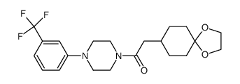 2-(1,4-dioxaspiro[4.5]dec-8-yl)-1-[4-(3-trifluoromethylphenyl)-piperazin-1-yl]ethanone Structure