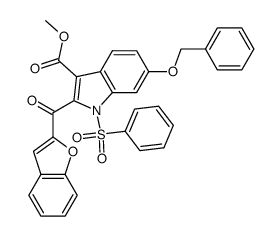 1-Benzenesulfonyl-2-(benzofuran-2-carbonyl)-6-benzyloxy-1H-indole-3-carboxylic acid methyl ester结构式