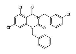 1-benzyl-5,7-dichloro-3-(3-chloro-benzyl)-1H-quinazoline-2,4-dione结构式