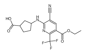 3-{[3-cyano-5-ethoxycarbonyl-6-trifluoromethyl-pyridin-2-yl]amino}cyclopentanecarboxylic acid结构式