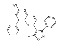 4-phenyl-6-(5-methyl-3-phenyl-4-isoxazolyl)pyrido[3,2-d]pyrimidin-2-ylamine Structure