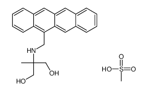1,3-Propanediol, 2-methyl-2-((5-naphthacenylmethyl)amino)-, methanesul fonate (salt) structure