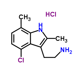 2-(4-Chloro-2,7-dimethyl-1H-indol-3-yl)ethanamine hydrochloride (1:1)结构式