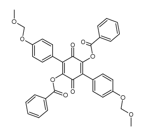 2,5-Dibenzoyloxy-3,6-di-(4-methoxymethoxy-phenyl)-[1,4]benzochinon Structure