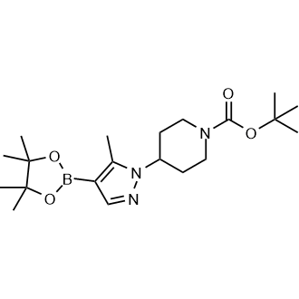 Tert-butyl4-[5-methyl-4-(4,4,5,5-tetramethyl-1,3,2-dioxaborolan-2-yl)pyrazol-1-yl]piperidine-1-carboxylate Structure