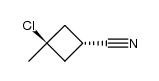 (1r,3r)-3-chloro-3-methylcyclobutane-1-carbonitrile结构式