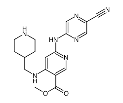 methyl 6-[(5-cyanopyrazin-2-yl)amino]-4-(piperidin-4-ylmethylamino)pyridine-3-carboxylate结构式