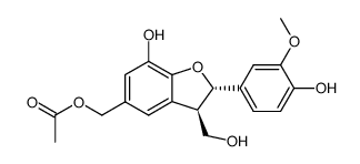 3-hydroxymethyl-2-(4-hydroxy-3-methoxyphenyl)-7-hydroxy-5-acetoxymethyl-2,3-dihydrobenzofuran结构式