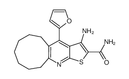 3-Amino-4-(2-furanyl)-6,7,8,9,10,11-hexahydro-5H-cyclonona[b]thieno[3,2-e]pyridine-2-carboxamide Structure