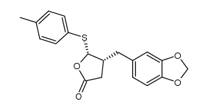 4-(3,4-methylenedioxyphenyl)methyl-5-p-tolylthio-4,5-dihydrofuran-2(3H)-one Structure