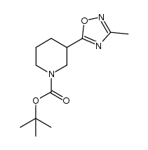 tert-butyl 3-(3-methyl-1,2,4-oxadiazol-5-yl)piperidine-1-carboxyIate结构式