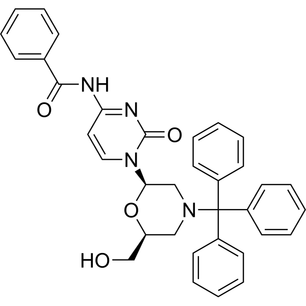 N-[1-[(2R,6S)-6-(羟甲基)-4-三苯甲基吗啉-2-基]-2-氧代嘧啶-4-基]苯甲酰胺结构式