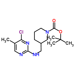 2-Methyl-2-propanyl 3-{[(4-chloro-5-methyl-2-pyrimidinyl)amino]methyl}-1-piperidinecarboxylate Structure