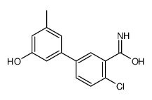 2-chloro-5-(3-hydroxy-5-methylphenyl)benzamide结构式
