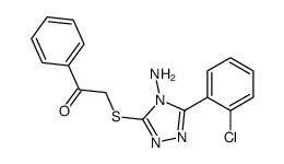 2-[[4-amino-5-(2-chlorophenyl)-1,2,4-triazol-3-yl]sulfanyl]-1-phenylethanone结构式