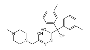 2-hydroxy-2,2-bis(3-methylphenyl)-N'-[2-(4-methylpiperazin-1-yl)acetyl]acetohydrazide结构式