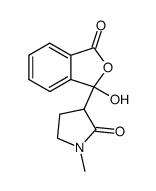 3-hydroxy-3,3'(N-methyl-2-oxo-pyrrolidinyl)-phthalide结构式