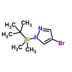 4-Bromo-1-[dimethyl(2-methyl-2-propanyl)silyl]-1H-pyrazole结构式